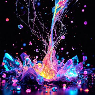 The primary subject of the image is a colorful, swirling, and flowing pattern, which appears to be a digital art or illustration. The setting is a dark background, which contrasts with the vibrant colors of the swirling pattern. The visual style is a mix of digital art and illustration, creating a unique and eye-catching effect. The colors and mood of the image are predominantly blue and purple, giving it a calming and serene atmosphere.